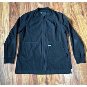 Figs Women Black Full Zip Bellery Scrub Lab Jacket Coat Size S Style W18SW1007